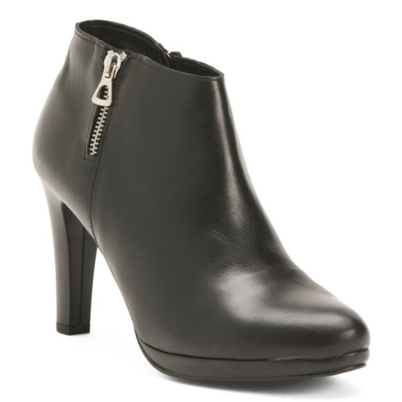NEW  RIZZOLI Leather Ankle Heeled Booties With Lateral Zippers black 269tn - Picture 1 of 6
